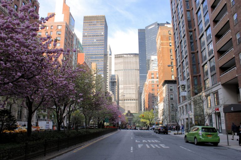 Modern financial district skyscrapers representing private markets investment